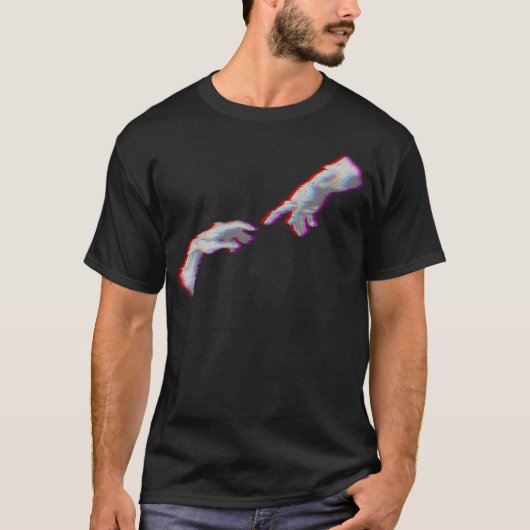 アダムの創造Vaporwaveイタリア美術グッズ Tシャツ (正面)