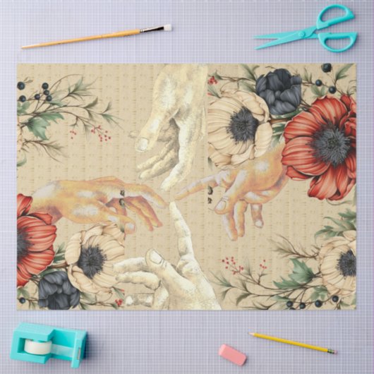 アダムの手を神の手として創造するフローラ 薄葉紙 (クラフト)