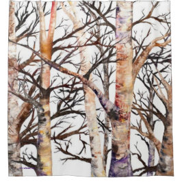 アダムス樺の木シャワーカーテン シャワーカーテン