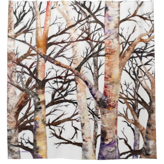 アダムス樺の木シャワーカーテン シャワーカーテン (正面)