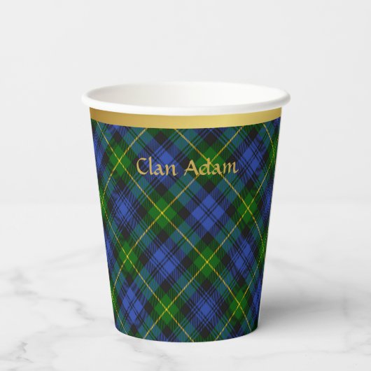 アダムパーソナライズされたタータンチェッククリスマス 紙コップ (裏面)
