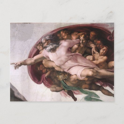 アダム創造の神詳細 ポストカード (正面)