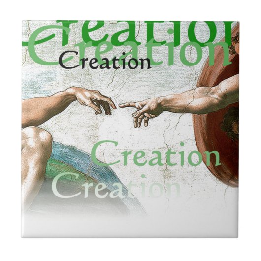 アダム創造 タイル (正面)