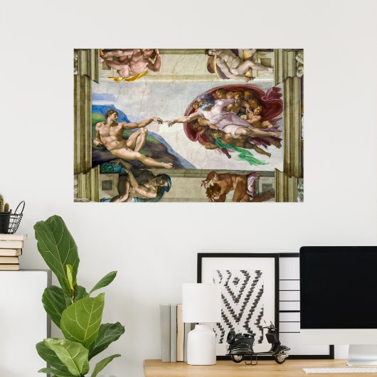 アダム創造 | Michelangelo | ポスター (ホームオフィス)