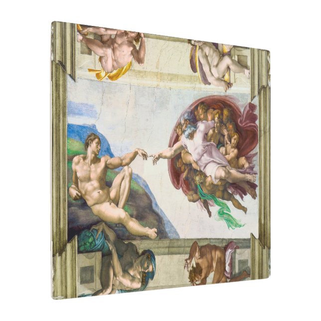 アダム創造 | Michelangelo | メタルプリント (アングル)