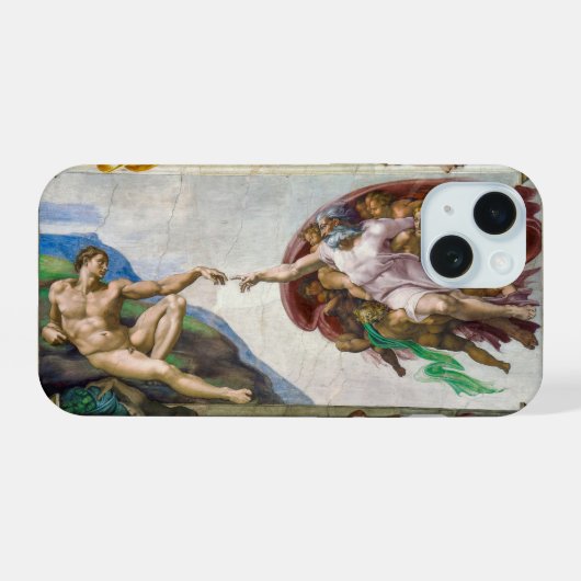 アダム創造 | Michelangelo | iPhone 15ケース (裏面横)