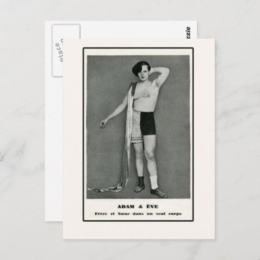 アダム及びイブの半分の人の半分の女性 ポストカード (正面/裏面)