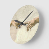 アダム手の作成-ミケランジェロ ラウンド壁時計 (傾斜)