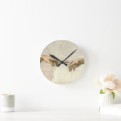 アダム手の作成-ミケランジェロ ラウンド壁時計 (ホーム)