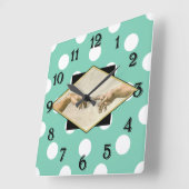 アダム水玉模様の創造 スクエア壁時計 (傾斜)