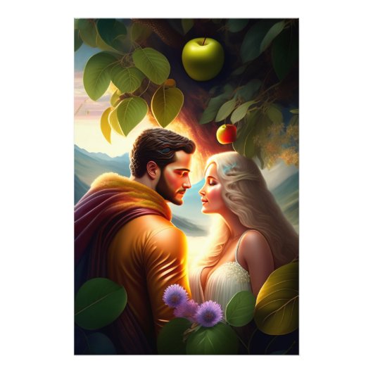 アダム、エバ、パラダイスのウォールアートポスター フォトプリント (正面)