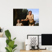 アダム&エバ – 庭の真ん中の木 ポスター (ホームオフィス)