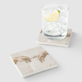 アダム・システィーナ礼拝堂の作成 – ミケランジェロ ストーンコースター (横)