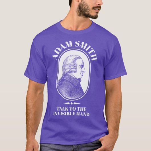 アダム・スミス おもしろ経済学教授 見えざる手 Tシャツ (正面)