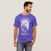アダム・スミス おもしろ経済学教授 見えざる手 Tシャツ (正面フル)