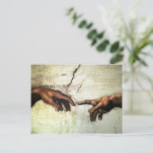 アダム-手ミケランジェロ1475年-の作成1564年 ポストカード (スタンド正面)