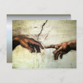 アダム-手ミケランジェロ1475年-の作成1564年 ポストカード (正面/裏面)