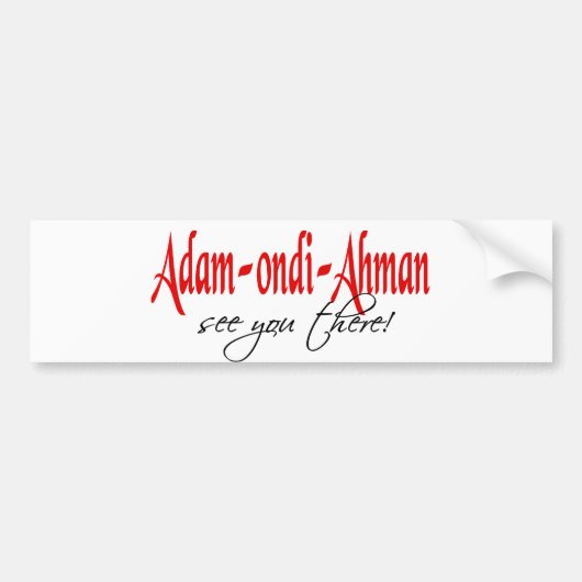 アダムOndi Ahman バンパーステッカー (正面)