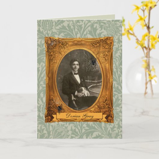 アダルトおもしろいドリアン・グレイ・ハロウィーン誕生日カスタム カード (黄色い花)