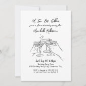 アダルトおもしろいマルティーニ誕生日パーティー 招待状 (正面)