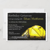 アダルトアートキャンプアウトバースデーパーティーの招待 招待状 (正面)