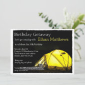 アダルトアートキャンプアウトバースデーパーティーの招待 招待状 (スタンド正面)