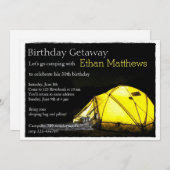 アダルトアートキャンプアウトバースデーパーティーの招待 招待状 (正面/裏面)