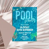 アダルトカクテルプールパーティーサマー誕生日 招待状
