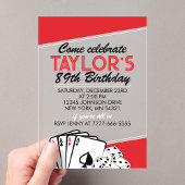 アダルトカジノトランプのポーカー誕生日パーティー アクリル招待状