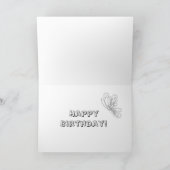 アダルトカラーリングアルパカバタフライ誕生日カード カード (内部)
