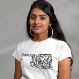 アダルトカラーリングオクラホマラインアートマンダラマップ トライブレンドＴシャツ