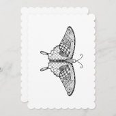 アダルトカラーリングバタフライ5x7招待状ホタテ 招待状 (正面/裏面)