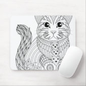 アダルトカラーリングブックスタイル猫セルフカラーリング マウスパッド (マウス)