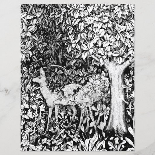 アダルトカラーリングページ – William Morris Forest Deer (正面)
