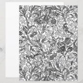 アダルトカラーリングページ – William Morris Iris Pattern (正面/裏面)