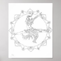 アダルトカラーリングポスターマンダラジャズダンサー