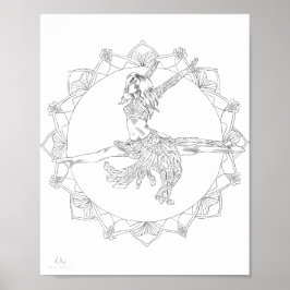 アダルトカラーリングポスターマンダラジャズダンサー ポスター