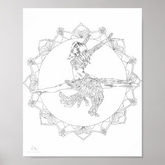 アダルトカラーリングポスターマンダラジャズダンサー ポスター