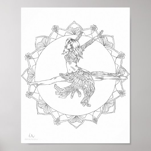 アダルトカラーリングポスターマンダラジャズダンサー ポスター (正面)