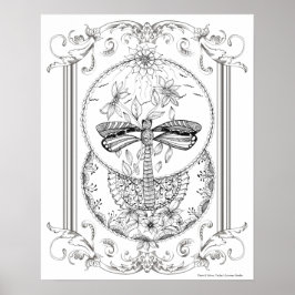 アダルトカラーリングポスター「ドラゴンフライが大好き」 ポスター