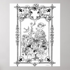 アダルトカラーリングポスター「独りアートの瞬間」 ポスター