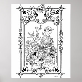 アダルトカラーリングポスター「独りアートの瞬間」 ポスター