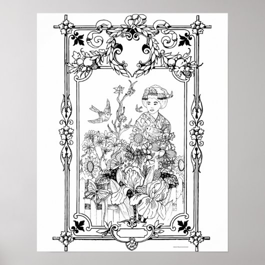 アダルトカラーリングポスター「独りアートの瞬間」 ポスター (正面)