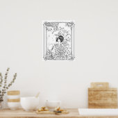 アダルトカラーリングポスター「芸者、沈黙の悲しみ」 ポスター (キッチン)