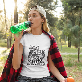 アダルトカラーリングユタラインアートマンダラマップ Tシャツ