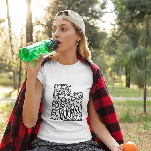 アダルトカラーリングユタラインアートマンダラマップ Tシャツ