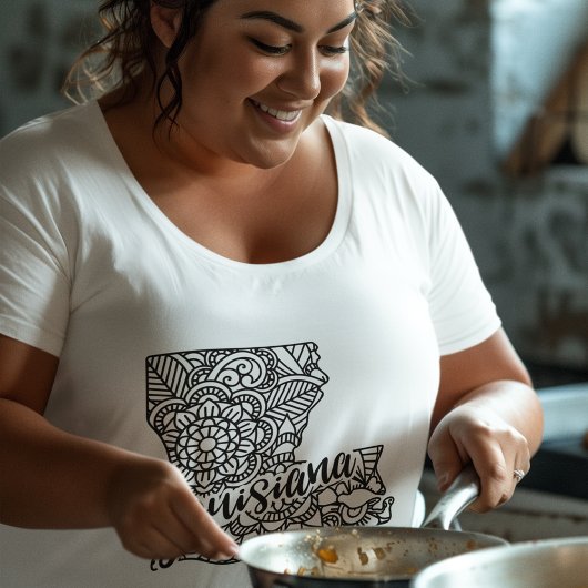 アダルトカラーリングルイジアナ線アートマンダラマップ Tシャツ