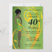 アダルトガール誕生日パーティー | DIY時代 – 緑 招待状 (正面)