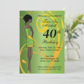 アダルトガール誕生日パーティー | DIY時代 – 緑 招待状 (スタンド正面)