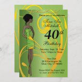 アダルトガール誕生日パーティー | DIY時代 – 緑 招待状 (正面/裏面)